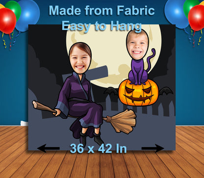 Witches and Wizards Face in Hole, Face Cutout, Head in Hole, Party Selfie Photo Booth Prop, Halloween Party