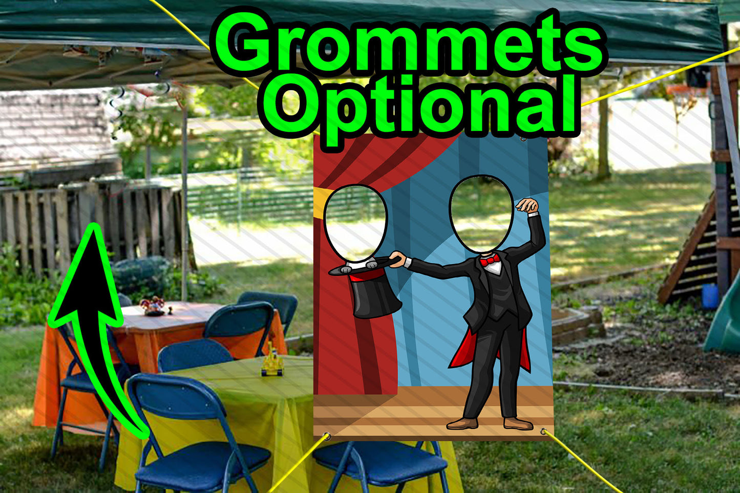 Magicians Face in Hole, Face Cutout, Head in Hole, Party Selfie Photo Booth Prop, Magic Party Theme