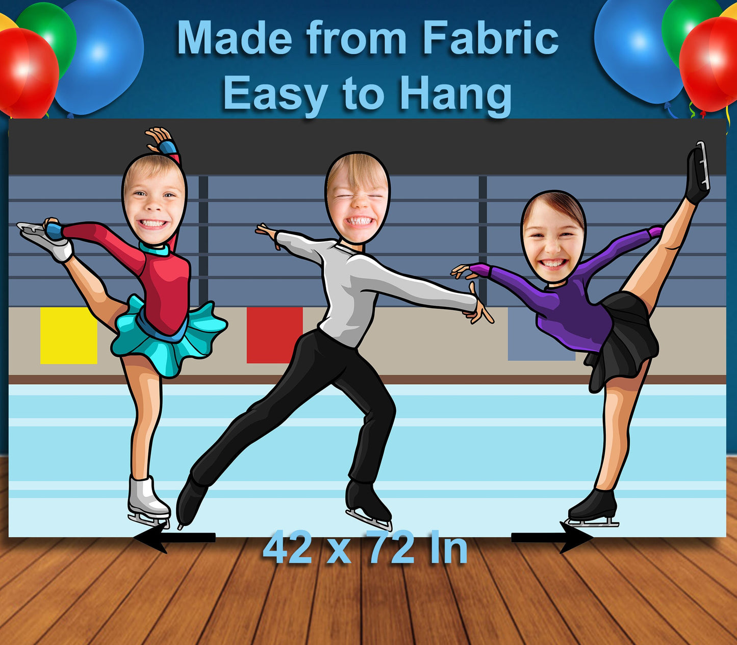 Ice Skating Cutout, Hole in Face, Party Selfie Photo Booth Prop, Sporty Party Theme Birthday