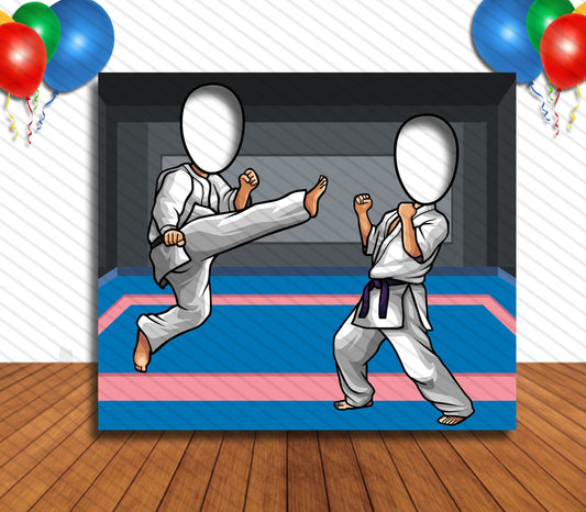 Martial Arts Theme Cutout, Hole in Face, Party Selfie Photo Booth Prop, Karate Birthday