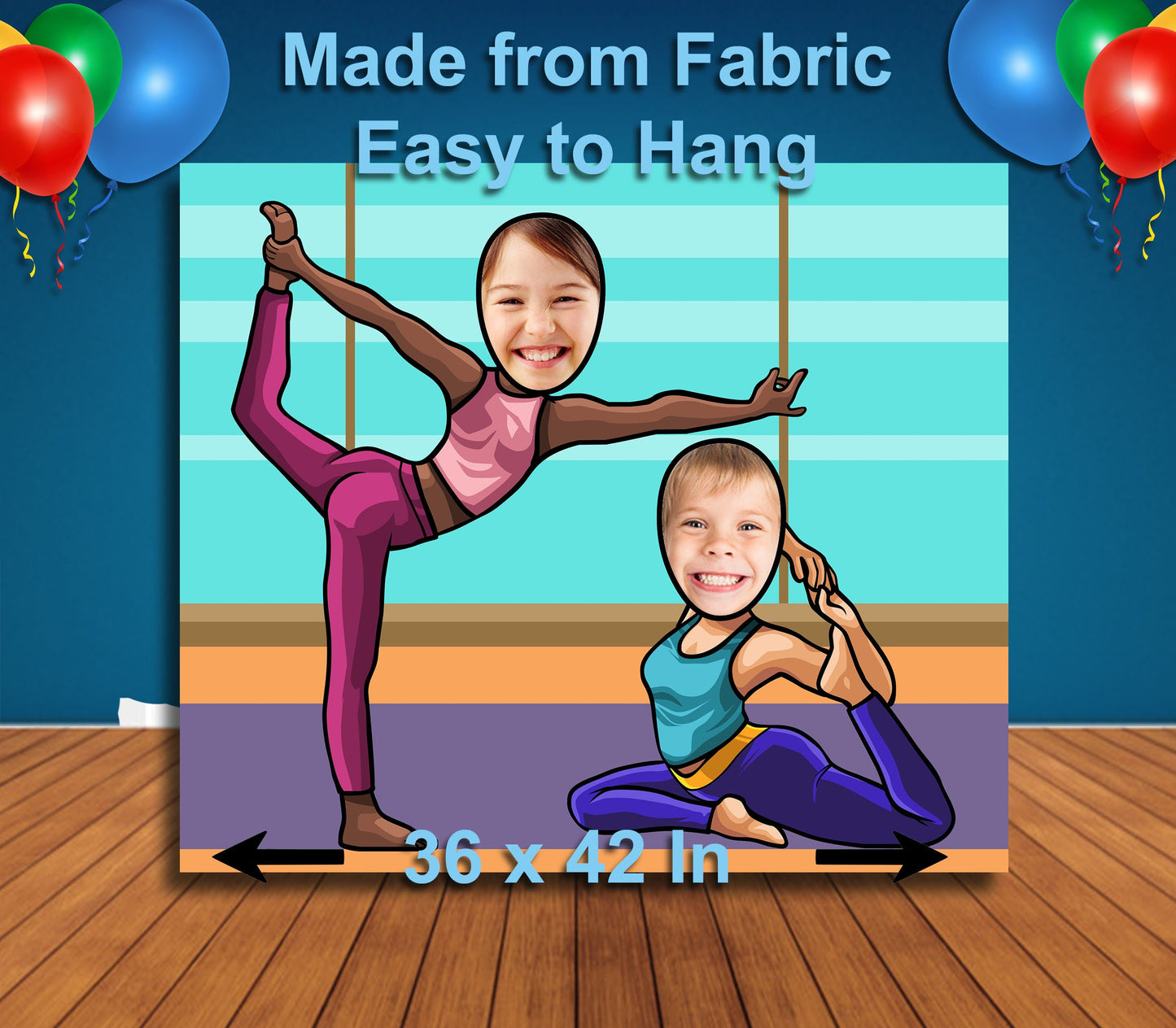 Yoga Theme Cutout, Hole in Face, Party Selfie Photo Booth Prop, Yoga Celebration