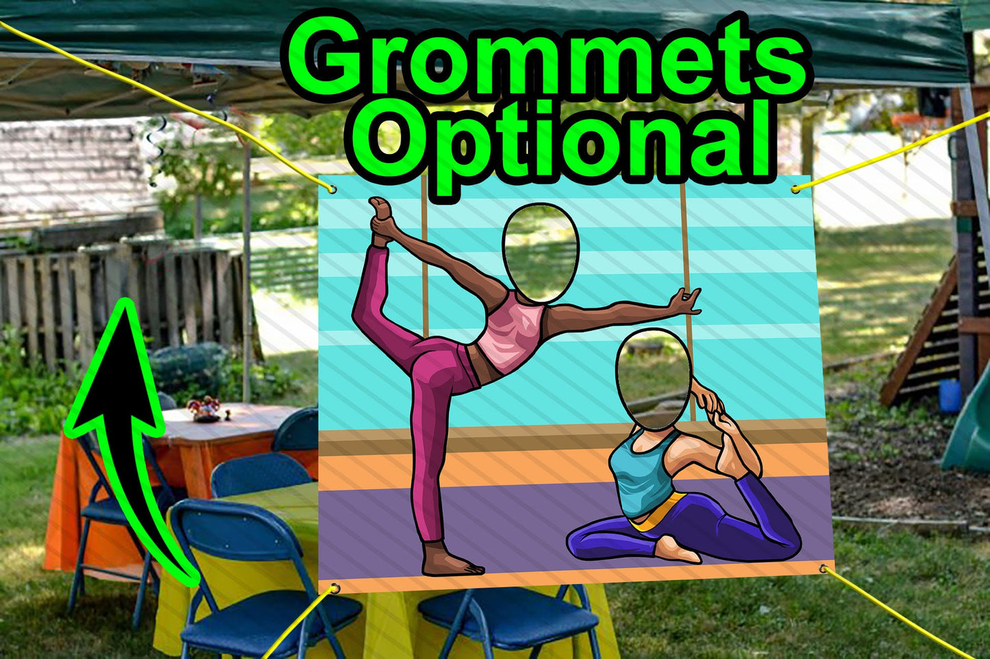 Yoga Theme Cutout, Hole in Face, Party Selfie Photo Booth Prop, Yoga Celebration