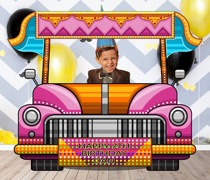 Bollywood Bus Photo Prop, Toy Doll Car DIY, Personalized, Customized, Photo booth Selfie Frame