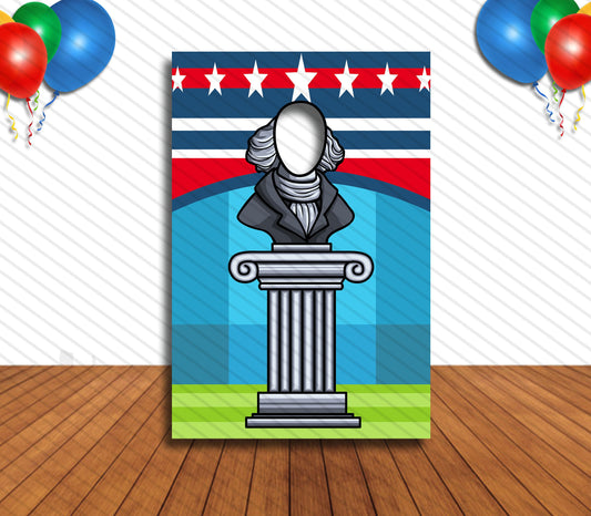 Presidential Birthday Theme Cutout, Hole in Face, Party Selfie Photo Booth Prop, President Theme