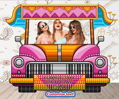 Bollywood Bus Photo Prop, Toy Doll Car DIY, Personalized, Customized, Photo booth Selfie Frame