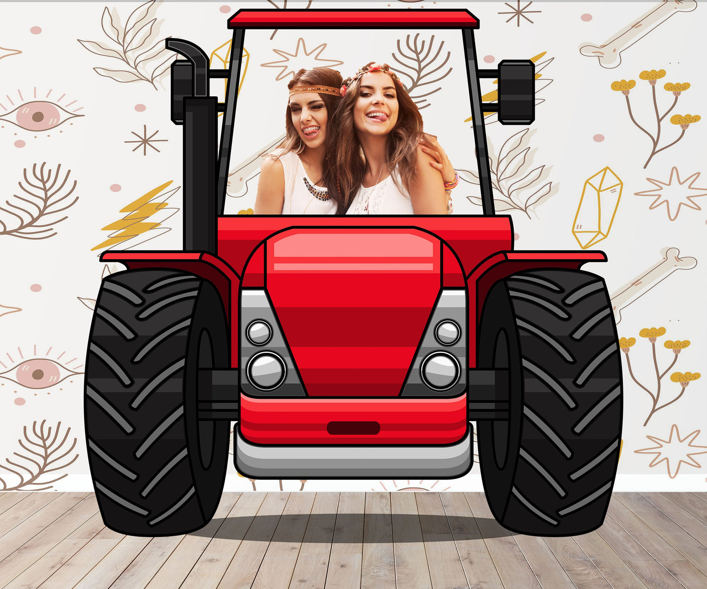 Tractor Photo Prop, Bulldozer DIY Party Prop, Photo Booth Selfie Frame