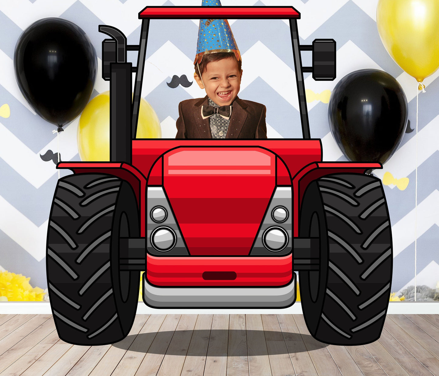 Tractor Photo Prop, Bulldozer DIY Party Prop, Photo Booth Selfie Frame