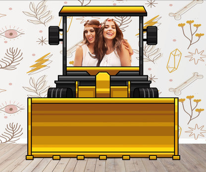Bulldozer Photo Prop, Truck DIY, Personalized, Customized, Photo booth Selfie Frame