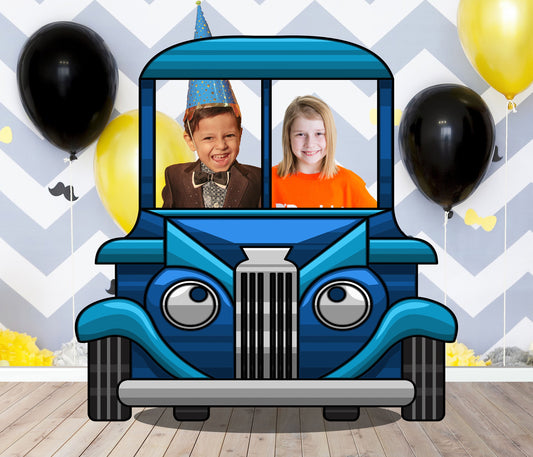 Blue Truck Photo Prop, Birthday Party DIY, Photo booth Selfie Frame