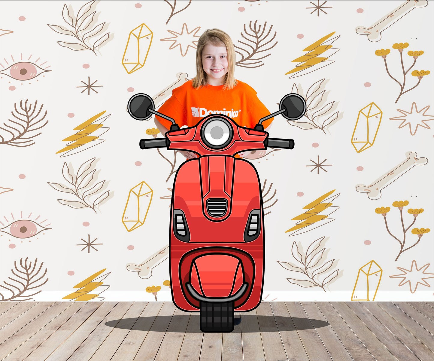 Red Scooter Photo Prop, Motorcylce DIY, Personalized, Customized, Photo booth Selfie Frame