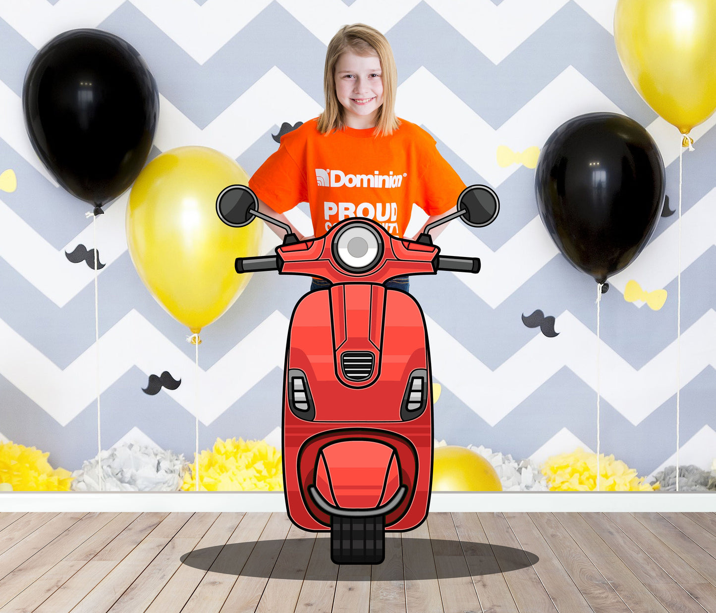 Red Scooter Photo Prop, Motorcylce DIY, Personalized, Customized, Photo booth Selfie Frame