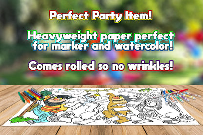 Wild Ones Coloring Page, Video Game Birthday Sheet, Jumbo Coloring Book Pages, Wild Ones Theme Giant Coloring Poster