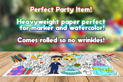 Wedding Coloring Page, Custom Wedding Activity Sheet, Jumbo Coloring Book Pages, Personalized Theme Giant Coloring Poster