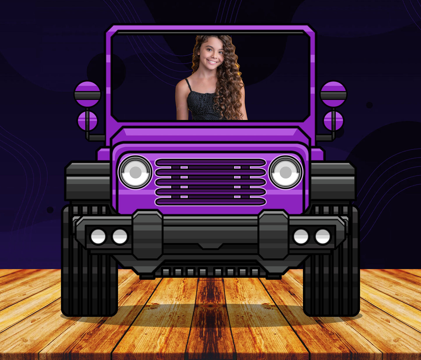 Purple Car, Photo Prop, Birthday Party DIY Poster, Photo Booth Selfie Frame