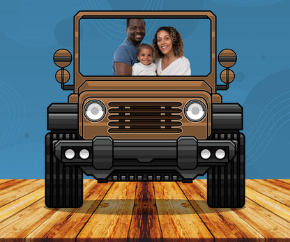 Brown Car, Photo Prop, Birthday Party DIY Poster, Photo Booth Selfie Frame
