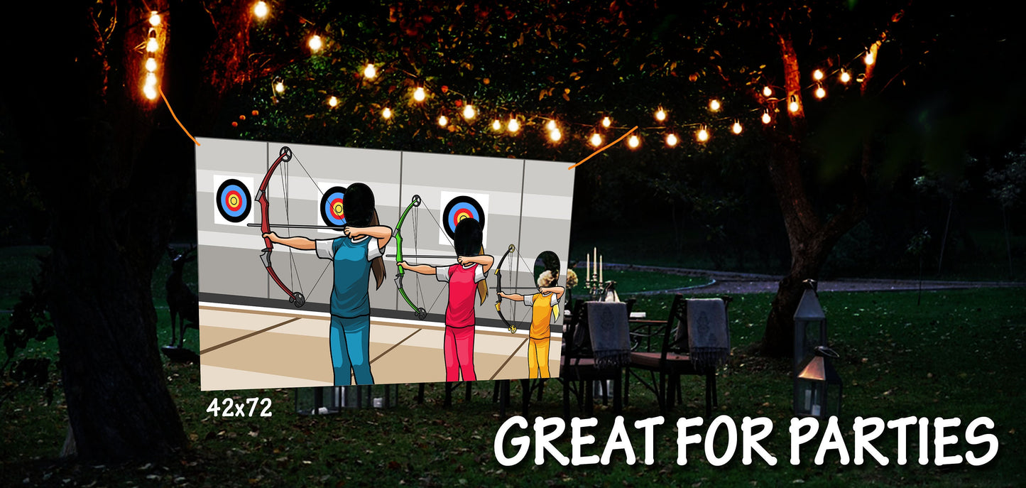 Archery Theme Face Cutout, 42x72" Photo Stand-in, Party Selfie Photo Prop, Sports Themed