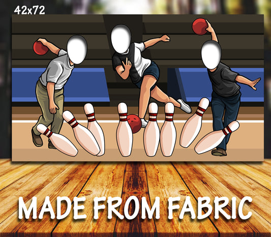 Bowling Theme Face Cutout, 42x72" Photo Stand-in, Party Selfie Photo Prop, Sports Theme