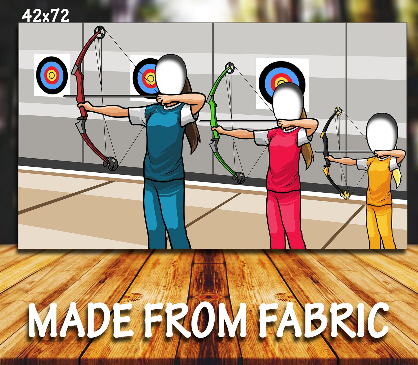 Archery Theme Face Cutout, 42x72" Photo Stand-in, Party Selfie Photo Prop, Sports Themed