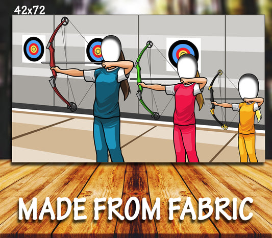 Archery Theme Face Cutout, 42x72" Photo Stand-in, Party Selfie Photo Prop, Sports Themed