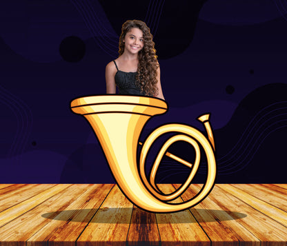 Horn Musical Instrument, Photo Prop, Birthday Party DIY, Photo booth Selfie Frame