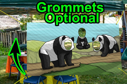 Panda Theme Face Cutout, 42x72" Photo Stand-in, Party Selfie Photo Prop