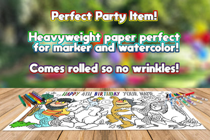 Where the Wild Things Are Coloring Page, Custom Birthday Coloring Sheet, Jumbo Coloring Book Pages, Personalized Theme Giant Coloring Poster