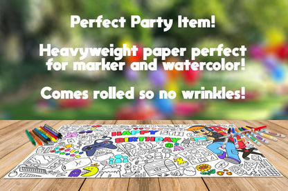 Gamer Boy Coloring Page, Custom Birthday Coloring Sheet, Jumbo Coloring Book Pages, Personalized Theme Giant Coloring Poster