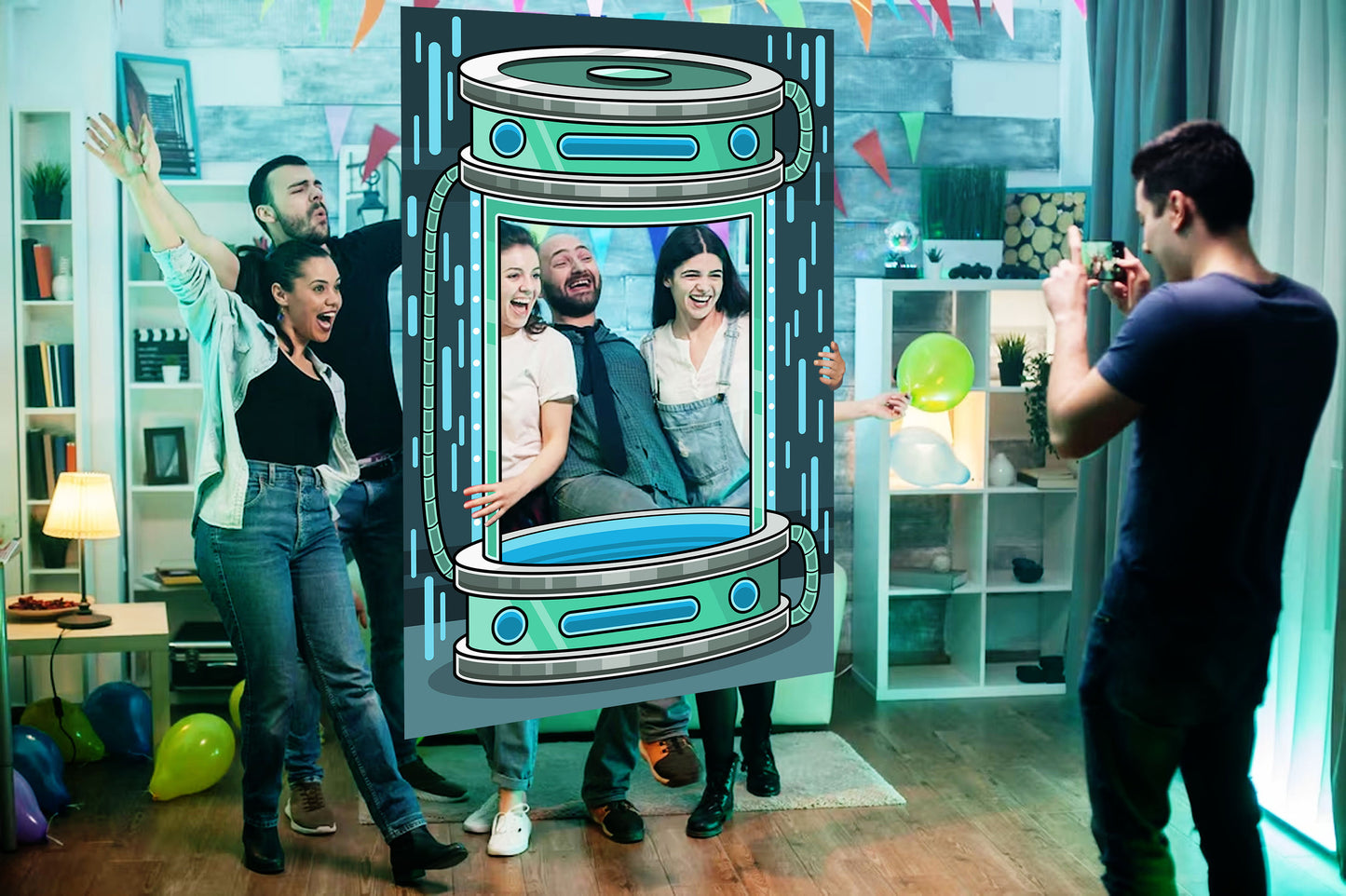 Teleport Machine Photo Frame, Photo Booth Selfie Frame, DIY Party Props