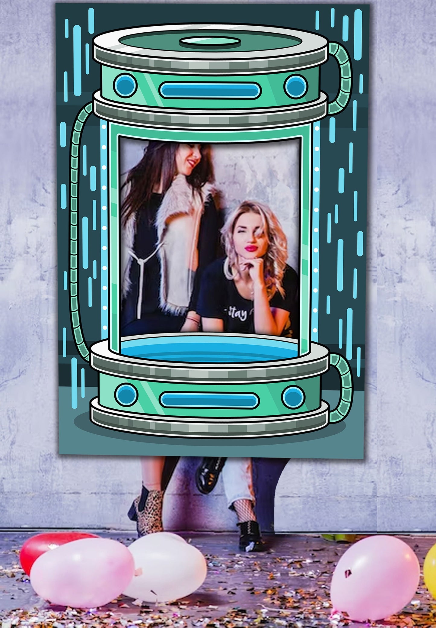 Teleport Machine Photo Frame, Photo Booth Selfie Frame, DIY Party Props