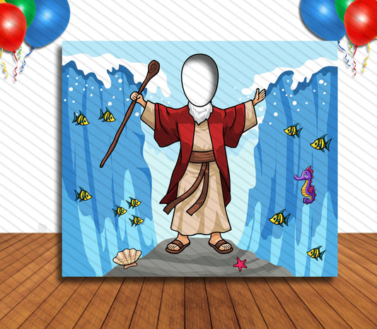 Moses Theme Face Cutout, 36x42" Photo Stand-in, Party Selfie Photo Prop