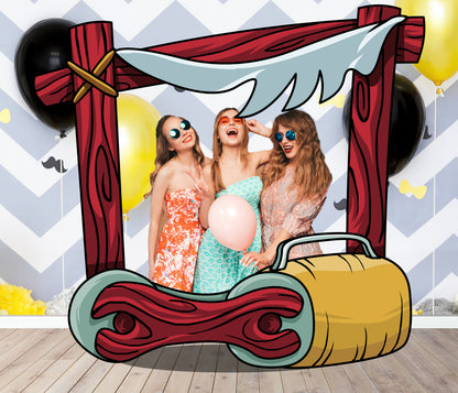 Flintstones Car Theme, Photo Prop, Birthday Party DIY, Photo Booth Selfie Frame