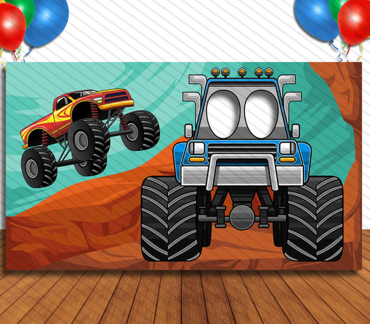 Monster Trucks, 42x72" Photo Stand-in, Party Selfie Photo Prop