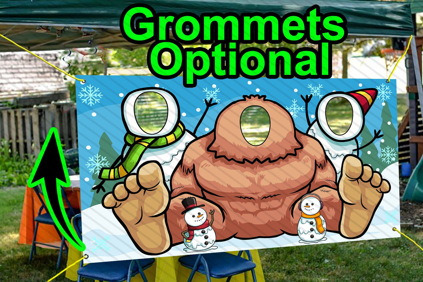 Big Foot Giant Theme Face Cutout, 42x72" Photo Stand-in, Party Selfie Photo Prop