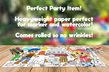Wild West Theme Coloring Sheet, Jumbo Coloring Book Page, Holiday Theme Giant Coloring Poster