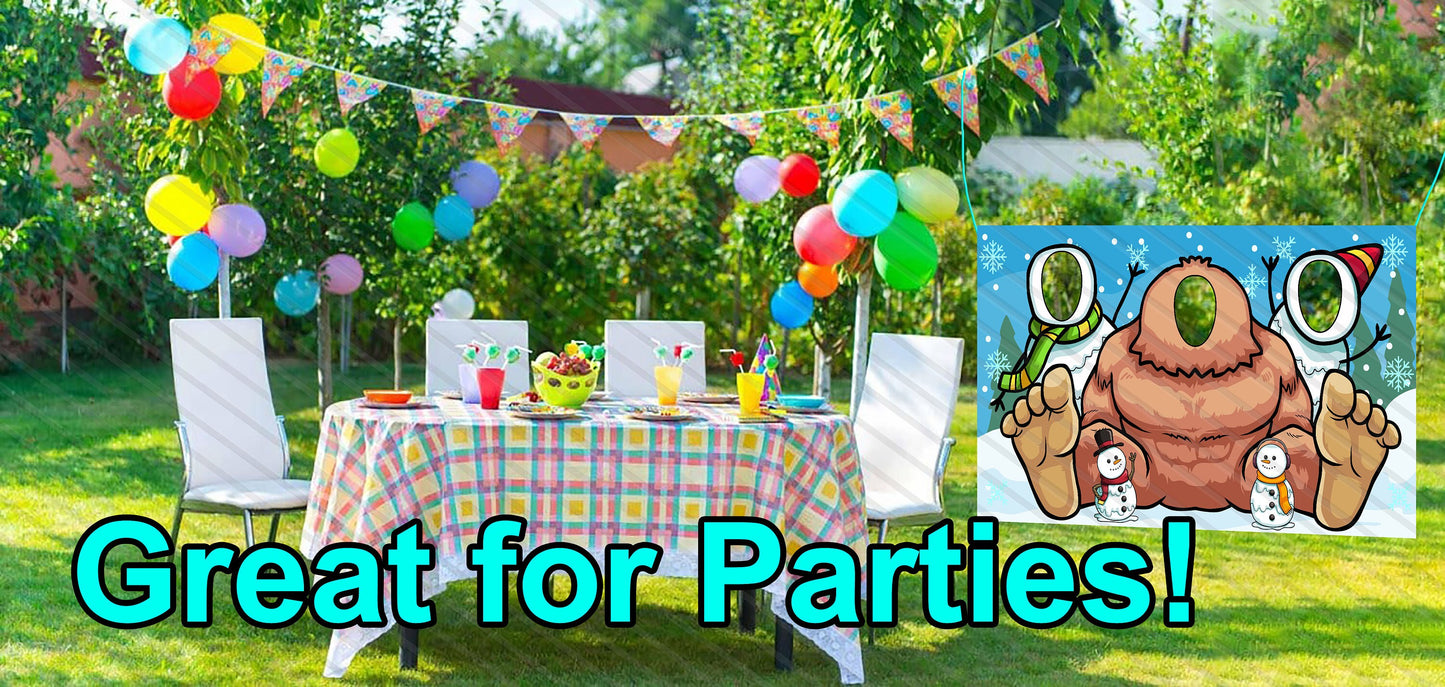 Big Foot Giant Theme Face Cutout, 42x72" Photo Stand-in, Party Selfie Photo Prop