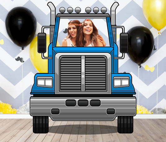 Semi-Trailer Truck Photo Prop, Vehicle Theme, Photo Booth Selfie Frame, DIY Party Props, Multiple Color Variant