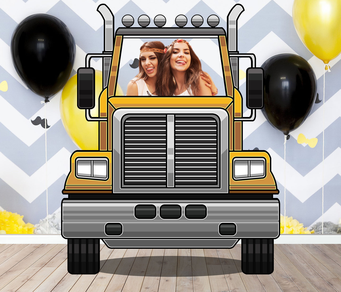 Semi-Trailer Truck Photo Prop, Vehicle Theme, Photo Booth Selfie Frame, DIY Party Props, Multiple Color Variant