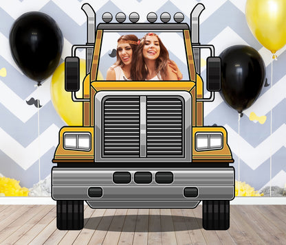 Semi-Trailer Truck Photo Prop, Vehicle Theme, Photo Booth Selfie Frame, DIY Party Props, Multiple Color Variant