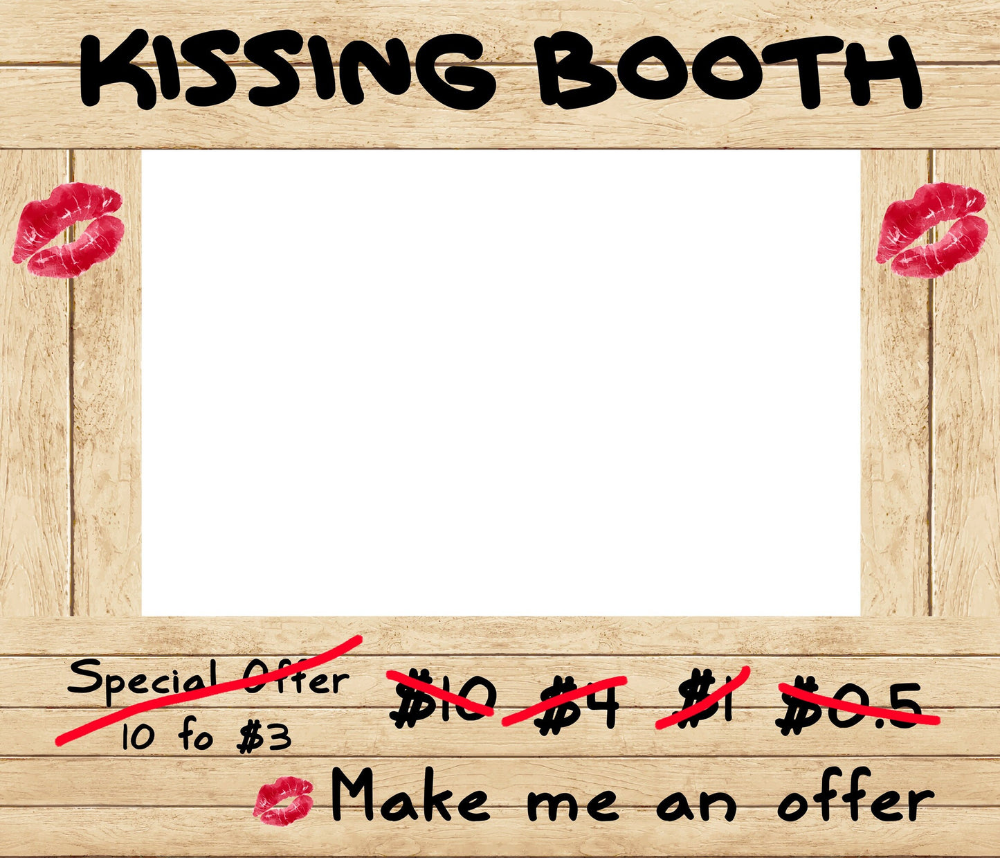 Make Me an Offer, Kissing Booth, Selfie Prop Photo Frame, Valentines Day, Wedding, Engagement Party Decorations