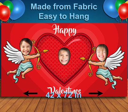 Valentine's Day Theme Face Cutout, 42x72" Photo Stand-in, Party Selfie Photo Prop
