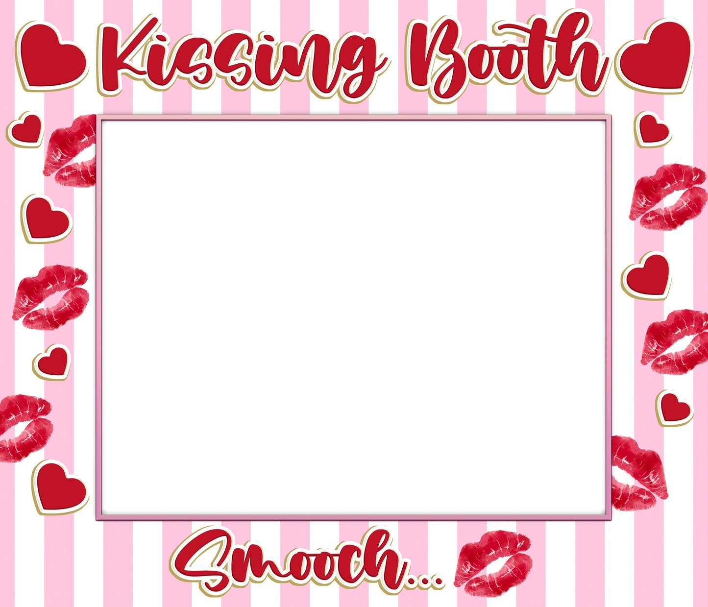 Smooth, Red Lips, Kissing Booth Photo Frame, Valentines Day, Wedding, Engagement Party, Selfie Photo Prop Frame