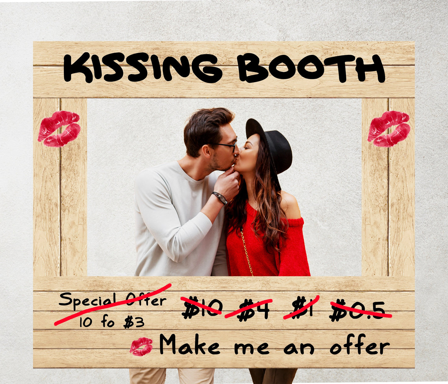 Make Me an Offer, Kissing Booth, Selfie Prop Photo Frame, Valentines Day, Wedding, Engagement Party Decorations