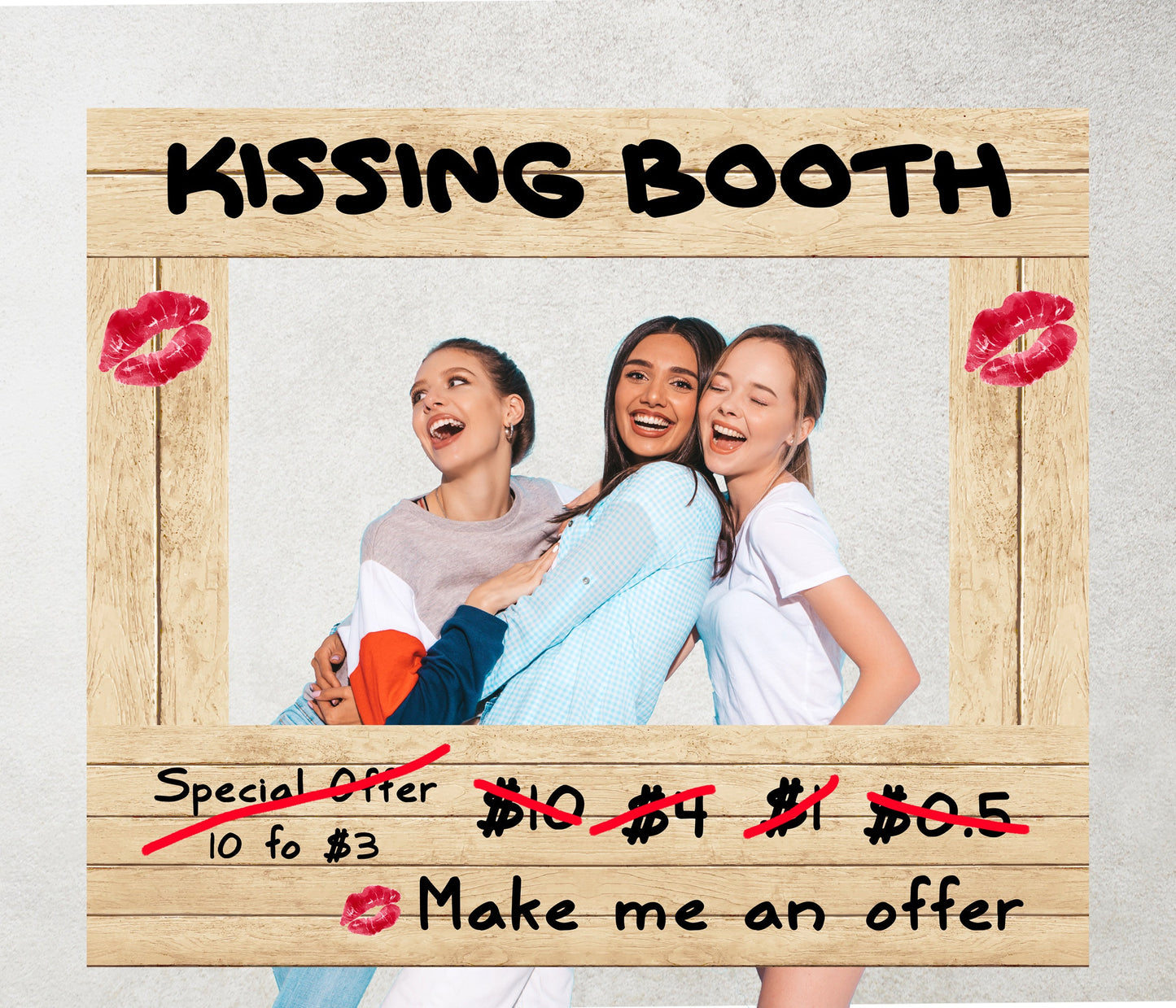 Make Me an Offer, Kissing Booth, Selfie Prop Photo Frame, Valentines Day, Wedding, Engagement Party Decorations