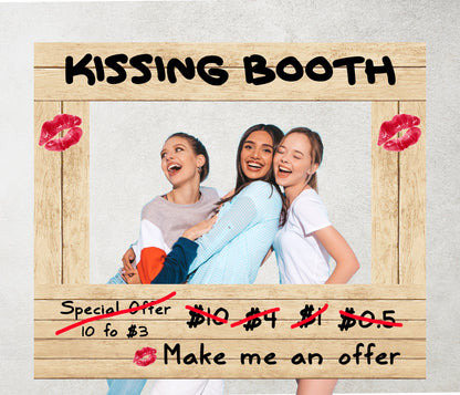 Make Me an Offer, Kissing Booth, Selfie Prop Photo Frame, Valentines Day, Wedding, Engagement Party Decorations
