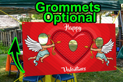 Valentine's Day Theme Face Cutout, 42x72" Photo Stand-in, Party Selfie Photo Prop