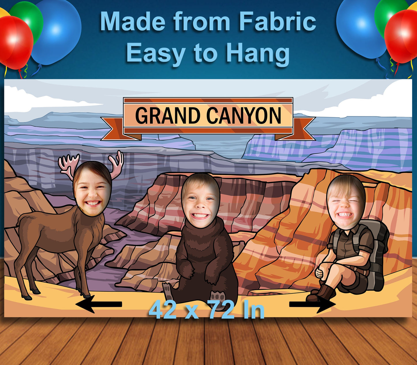 The Grand Canyon Theme Face Cutout, 42x72" Photo Stand-in, Party Selfie Photo Prop