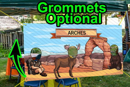 Arches National Park Theme Face Cutout, 42x72" Photo Stand-in, Party Selfie Photo Prop