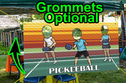 Pickleball, Sports Theme Face Cutout, 42x72" Photo Stand-in, Party Selfie Photo Prop