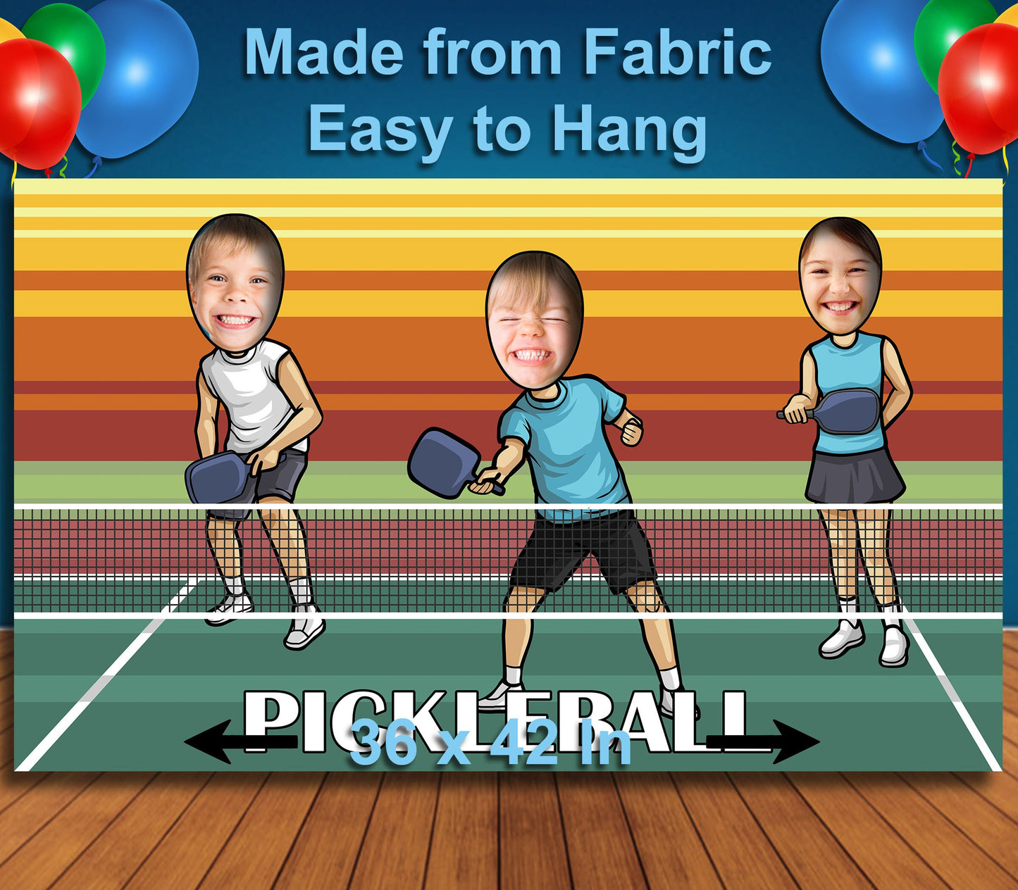 Pickleball, Sports Theme Face Cutout, 42x72" Photo Stand-in, Party Selfie Photo Prop