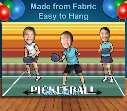 Pickleball, Sports Theme Face Cutout, 42x72" Photo Stand-in, Party Selfie Photo Prop